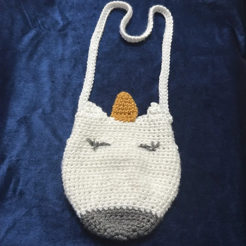 Hand Croched Unicorn Purse or Bag